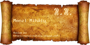 Menzl Mihály névjegykártya